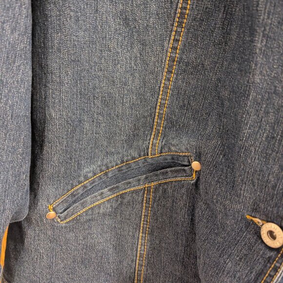 Sag Harbor Blue Denim Button Up Slant Pocket Jean Jacket -Women's Size 1X - Picture 3 of 6